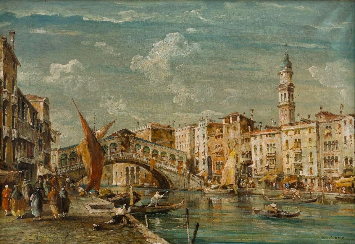 Venezia, il Ponte di Rialto sul Canal Grande - Eugenio Bonivento - (1880– 1956)-photo-2