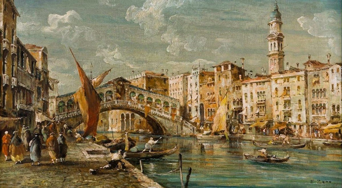 Venezia, il Ponte di Rialto sul Canal Grande - Eugenio Bonivento - (1880– 1956)-photo-1
