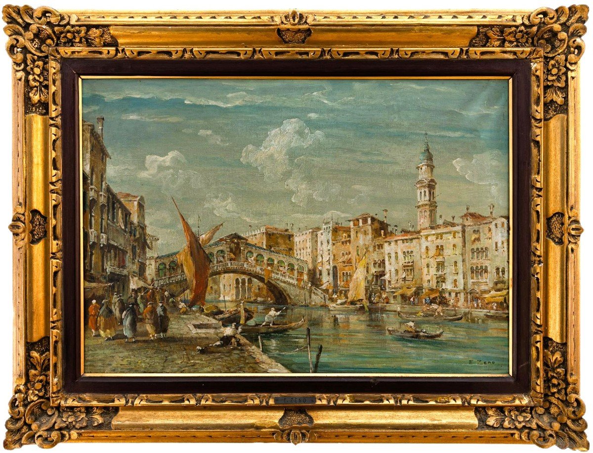 Venezia, il Ponte di Rialto sul Canal Grande - Eugenio Bonivento - (1880– 1956)
