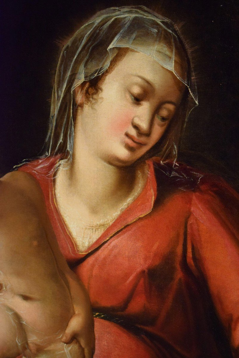 Madonna con Bambino e San Giovannino - Maestro Veneto del '600-photo-2