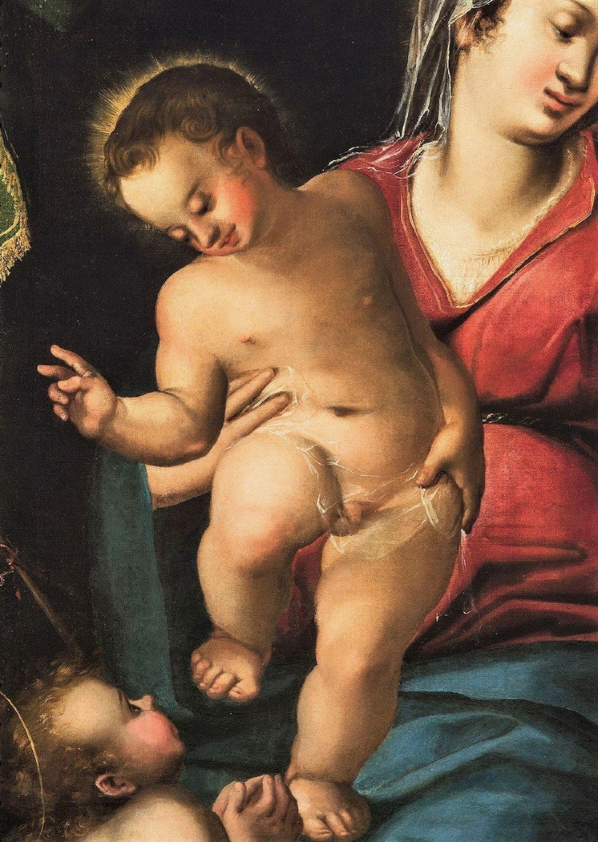 Madonna con Bambino e San Giovannino - Maestro Veneto del '600-photo-3
