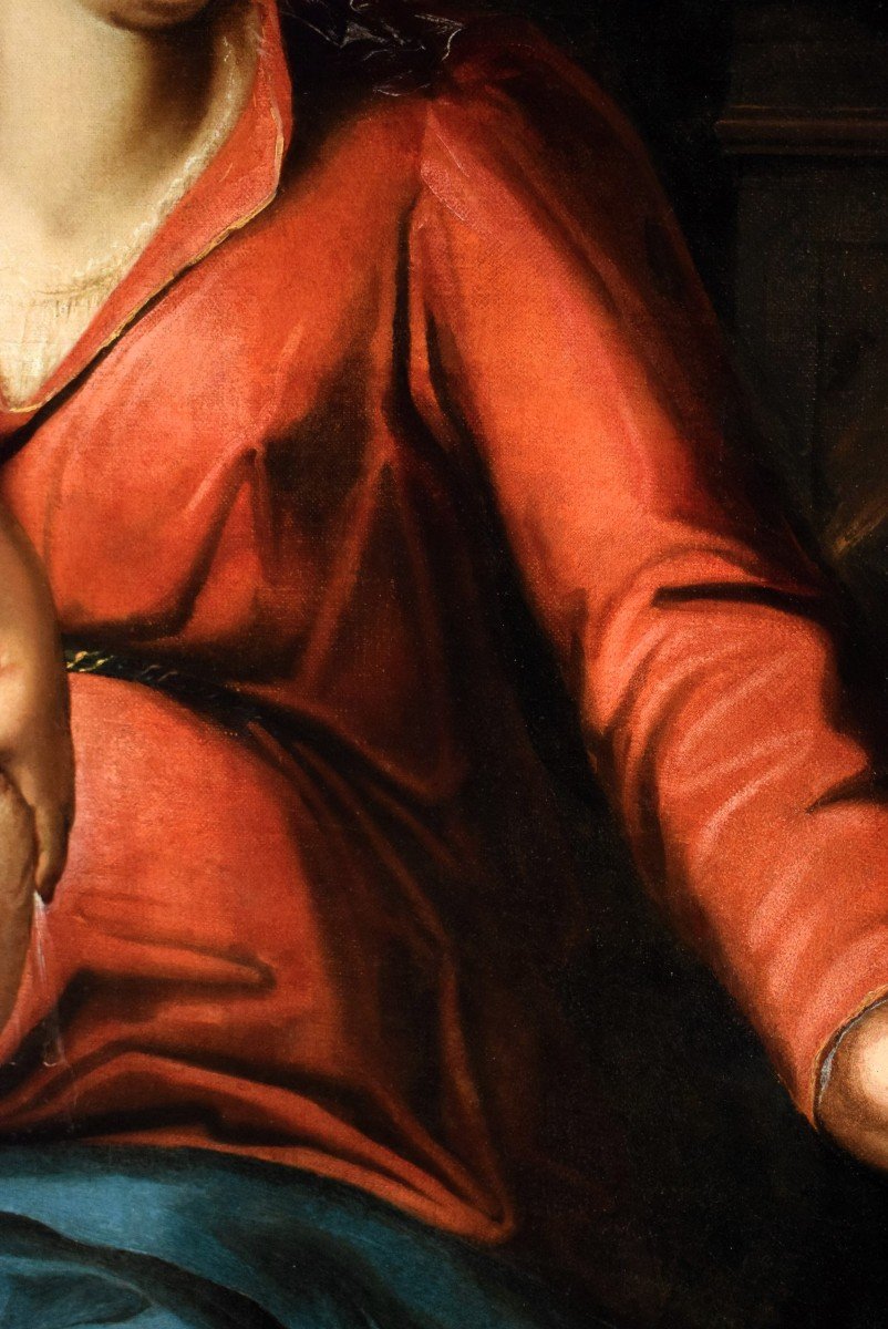 Madonna con Bambino e San Giovannino - Maestro Veneto del '600-photo-4