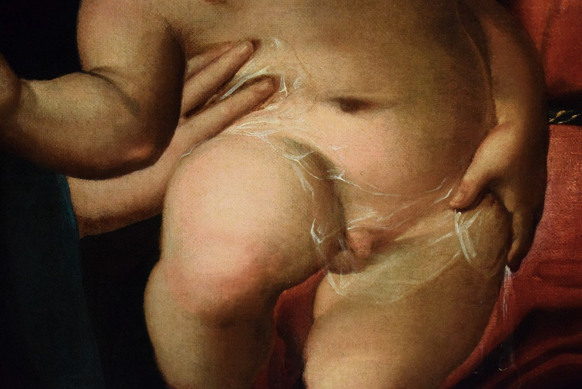 Madonna con Bambino e San Giovannino - Maestro Veneto del '600-photo-2