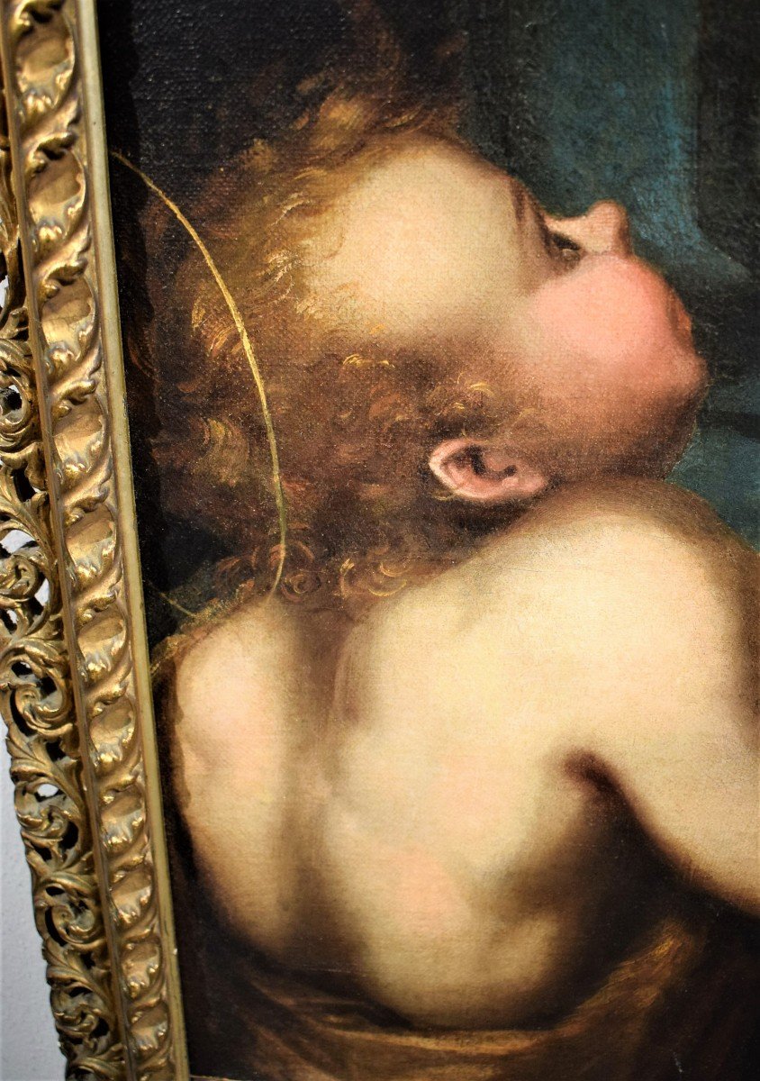 Madonna con Bambino e San Giovannino - Maestro Veneto del '600-photo-3