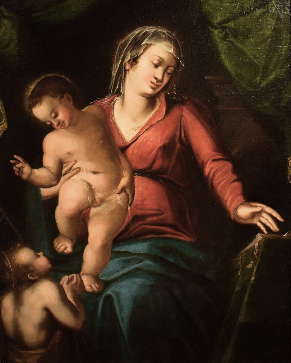Madonna con Bambino e San Giovannino - Maestro Veneto del '600