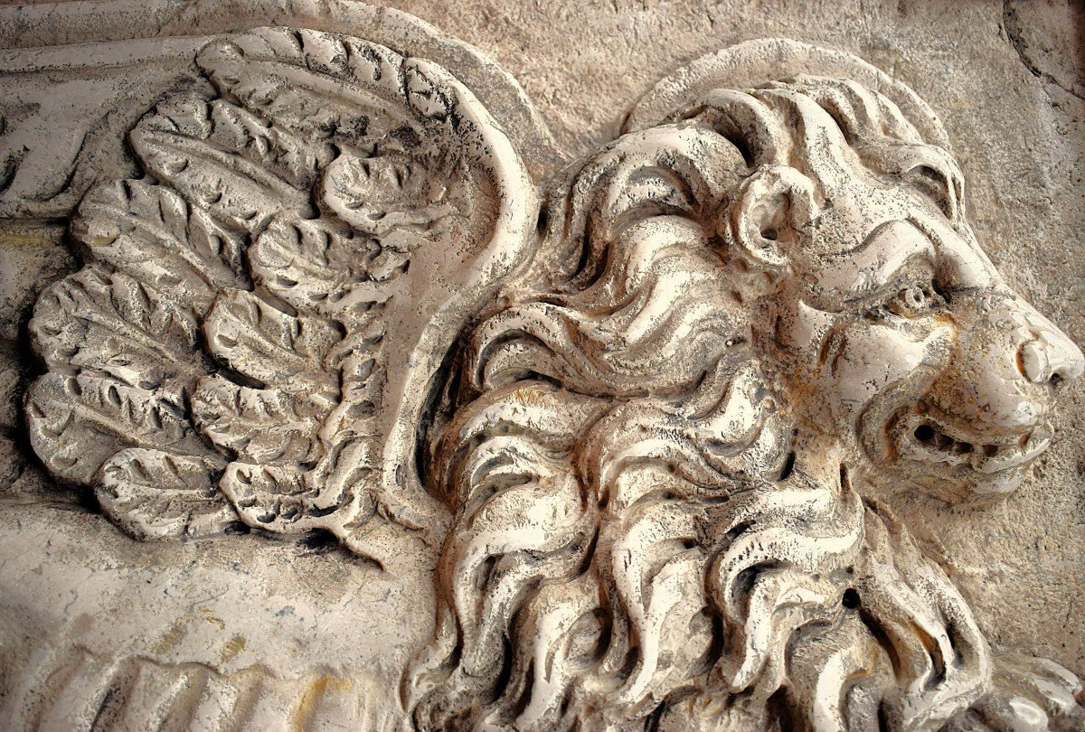 Il Leone di San Marco - Sculpture en marmo bianco d'Istria -photo-3