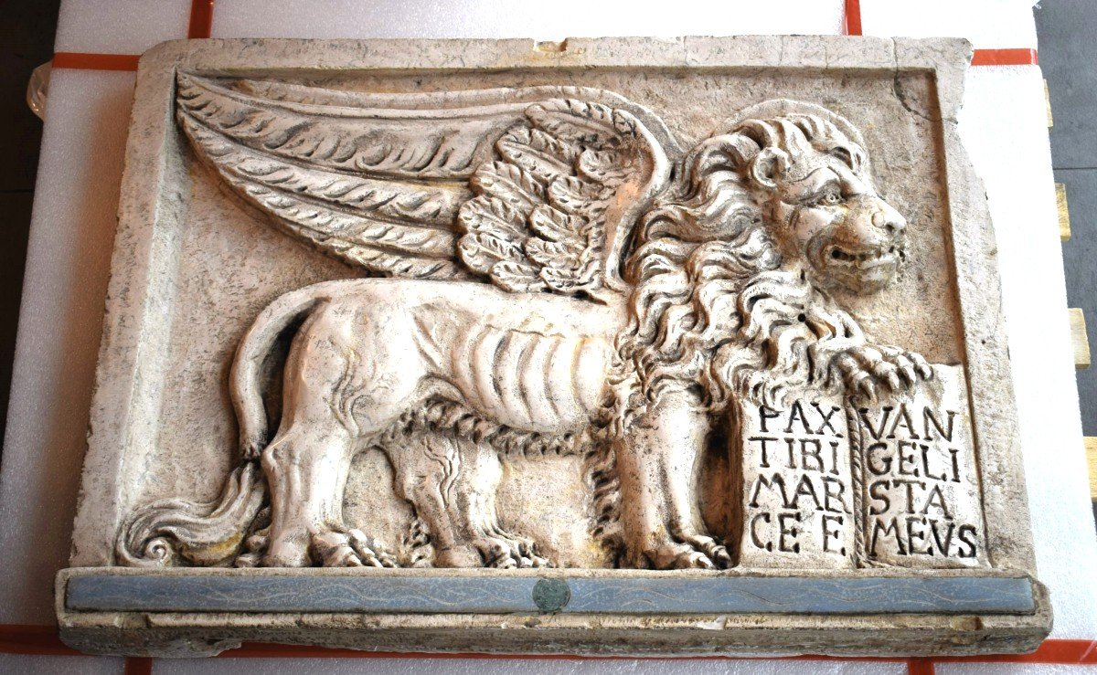 Il Leone di San Marco - Sculpture en marmo bianco d'Istria -photo-6