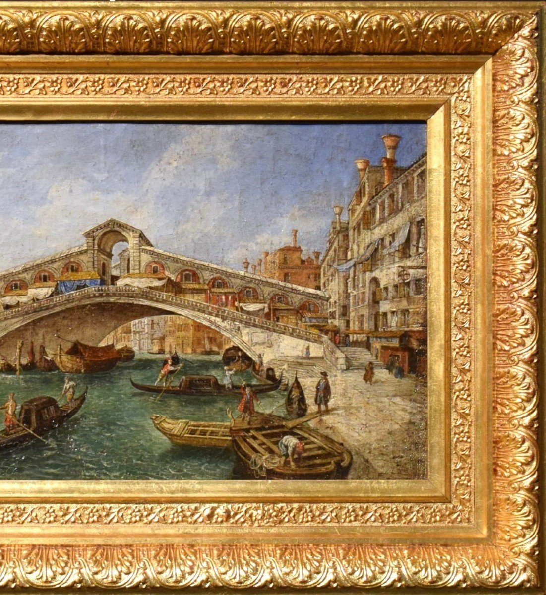 Venezia, il Ponte di Rialto  - Maestro veneziano del '700-photo-4
