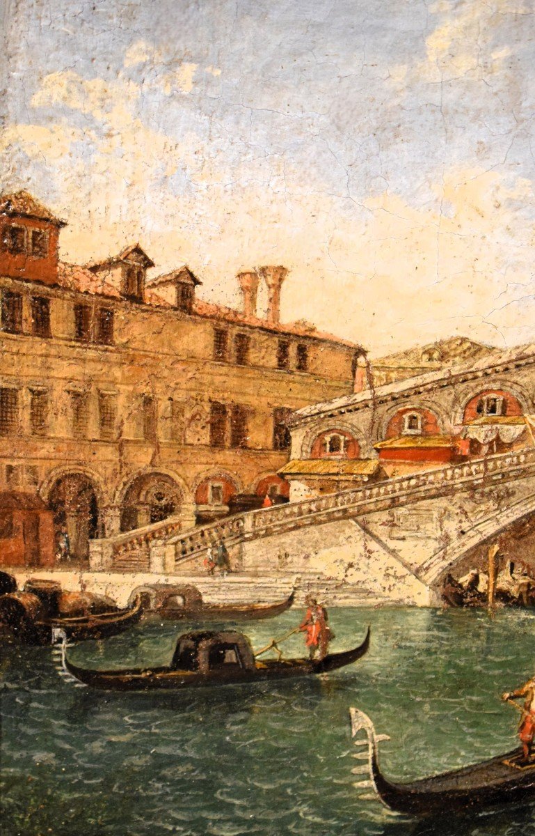 Venezia, il Ponte di Rialto  - Maestro veneziano del '700-photo-3