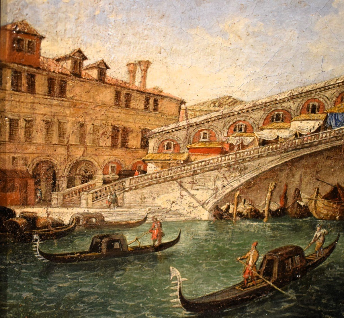 Venezia, il Ponte di Rialto  - Maestro veneziano del '700-photo-6