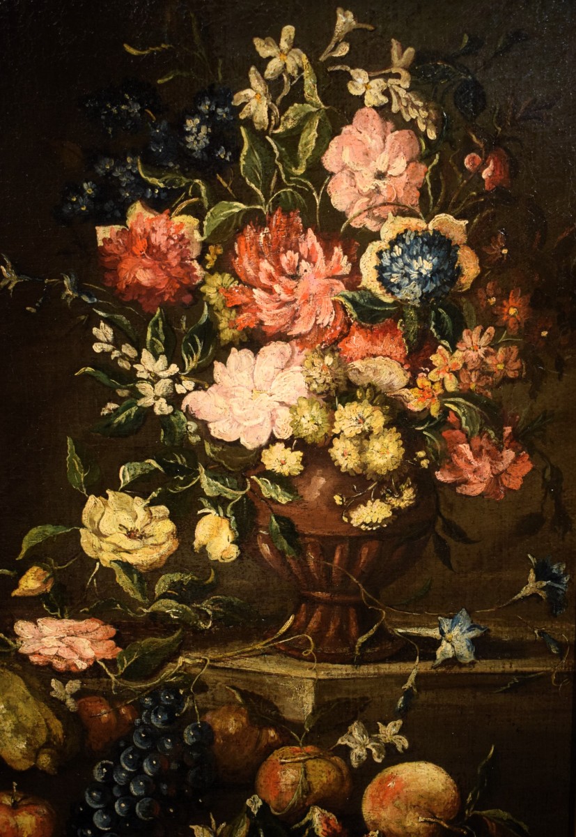 Natura morta con vaso di fiori e Frutta - Margherita Caffi (Cremona,1647-Milano,1710)-photo-2