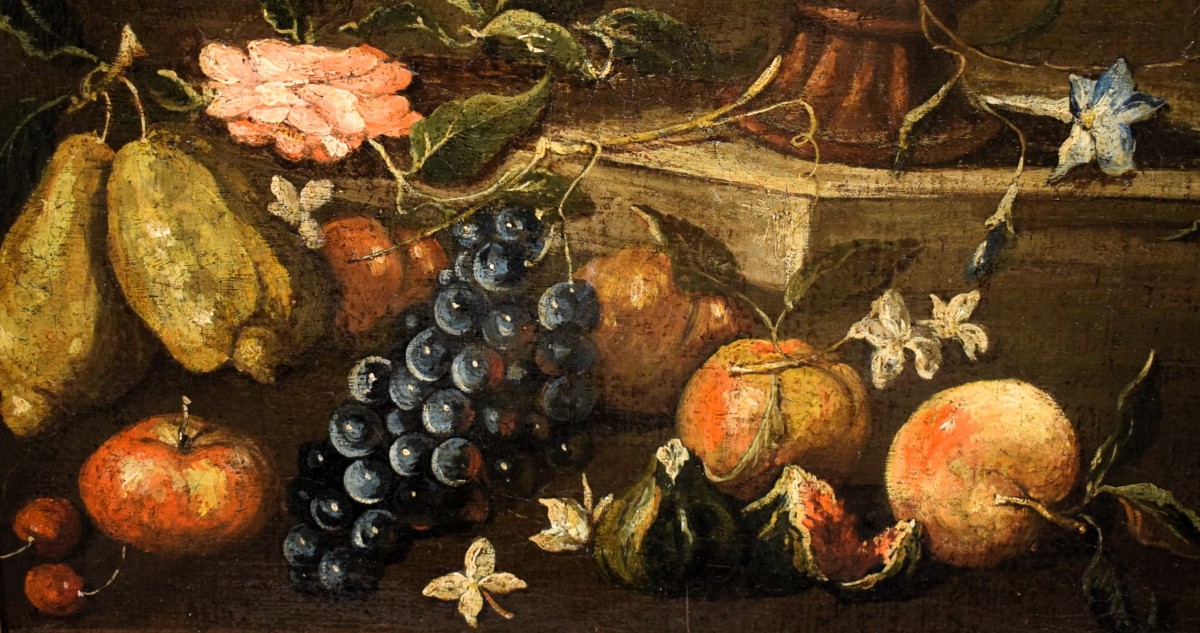 Natura morta con vaso di fiori e Frutta - Margherita Caffi (Cremona,1647-Milano,1710)-photo-3