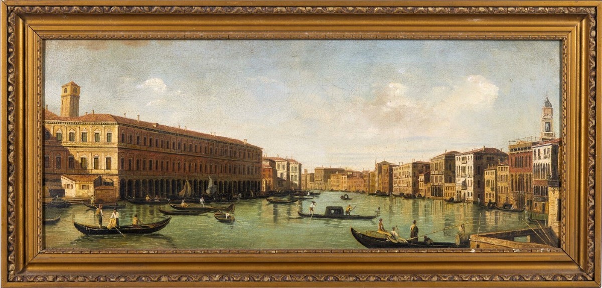 Venezia, veduta del Canal Grande - Artista Veneziano di fine '800