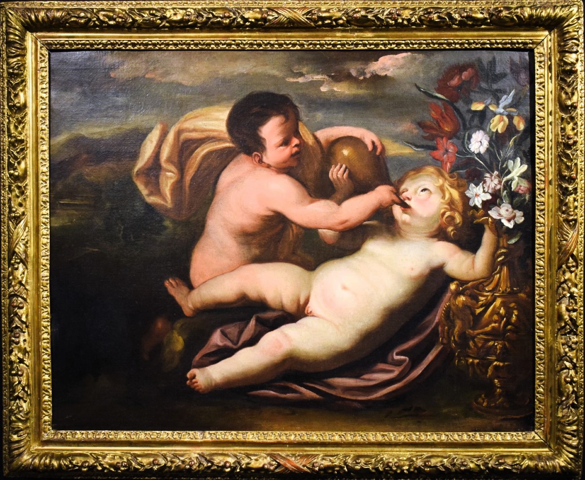 Bacco bambino  - Bottega di Domenico Piola (Genova, 1627 – 1703)