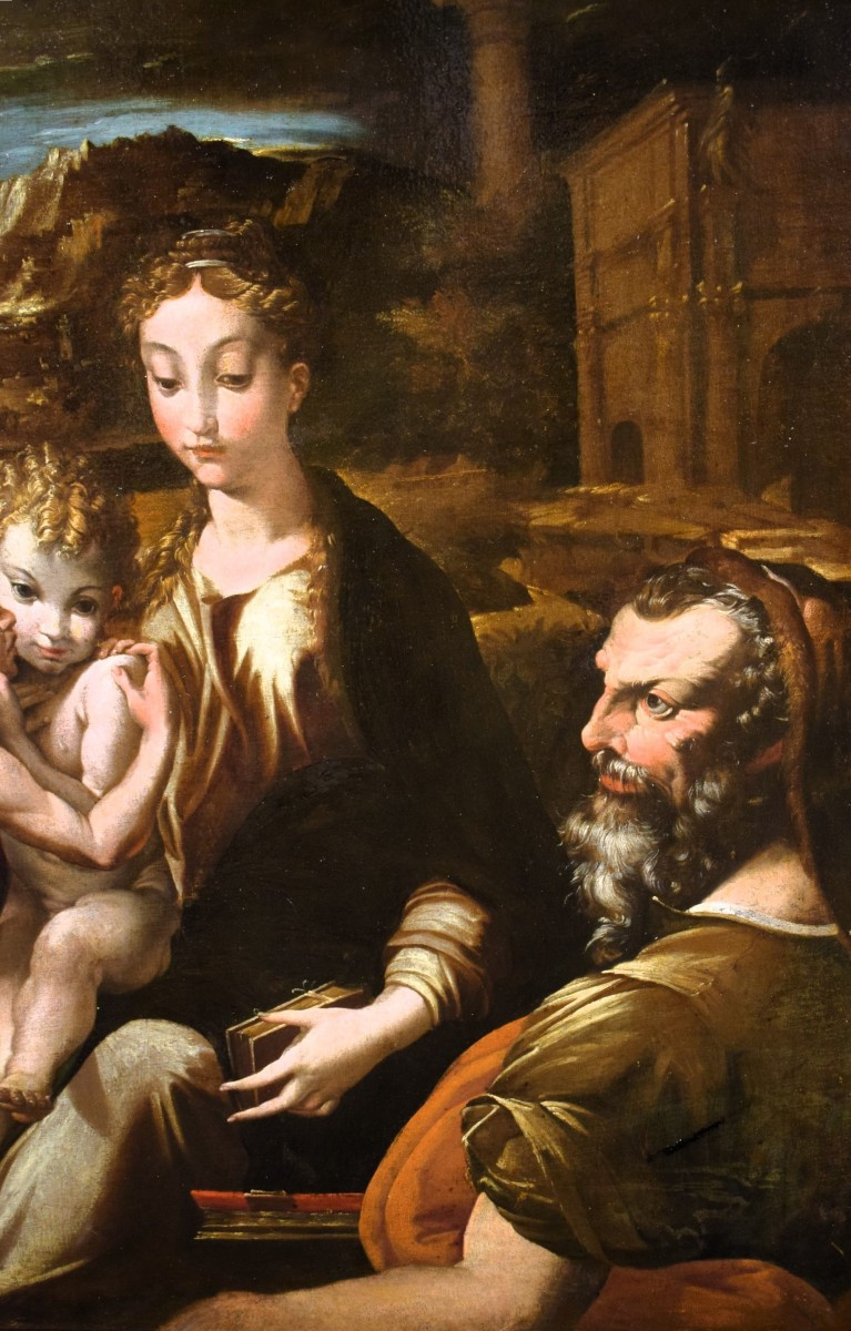 Madonna col Bambino, S. Giovannino, Santa Caterina d' Alessandria e S. Zaccaria - fine '500-photo-4