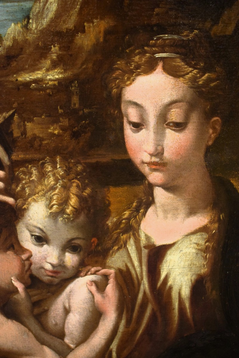 Madonna col Bambino, S. Giovannino, Santa Caterina d' Alessandria e S. Zaccaria - fine '500-photo-3