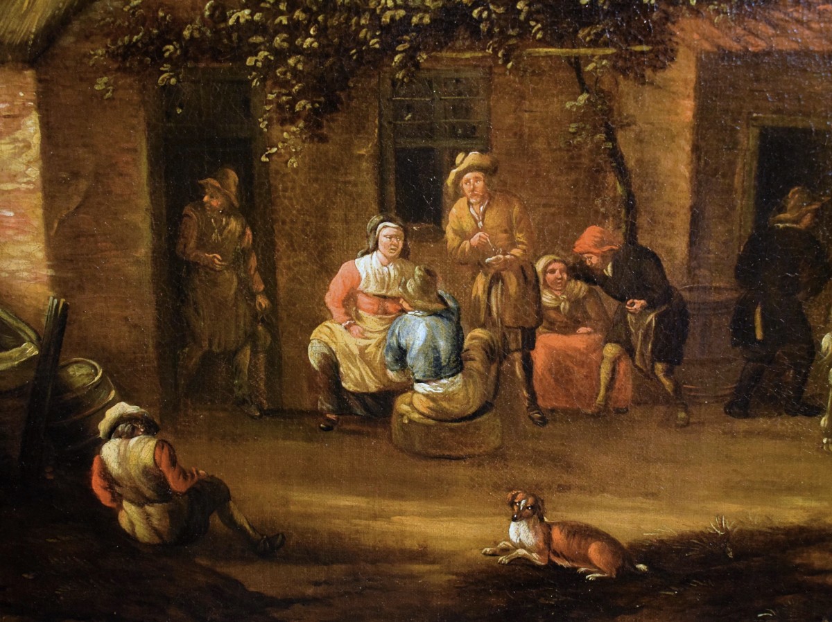 Nel cortile dell'osteria - David Teniers II, detto il Giovane (Anversa, 1610 – Bruxelles, 1690)-photo-4