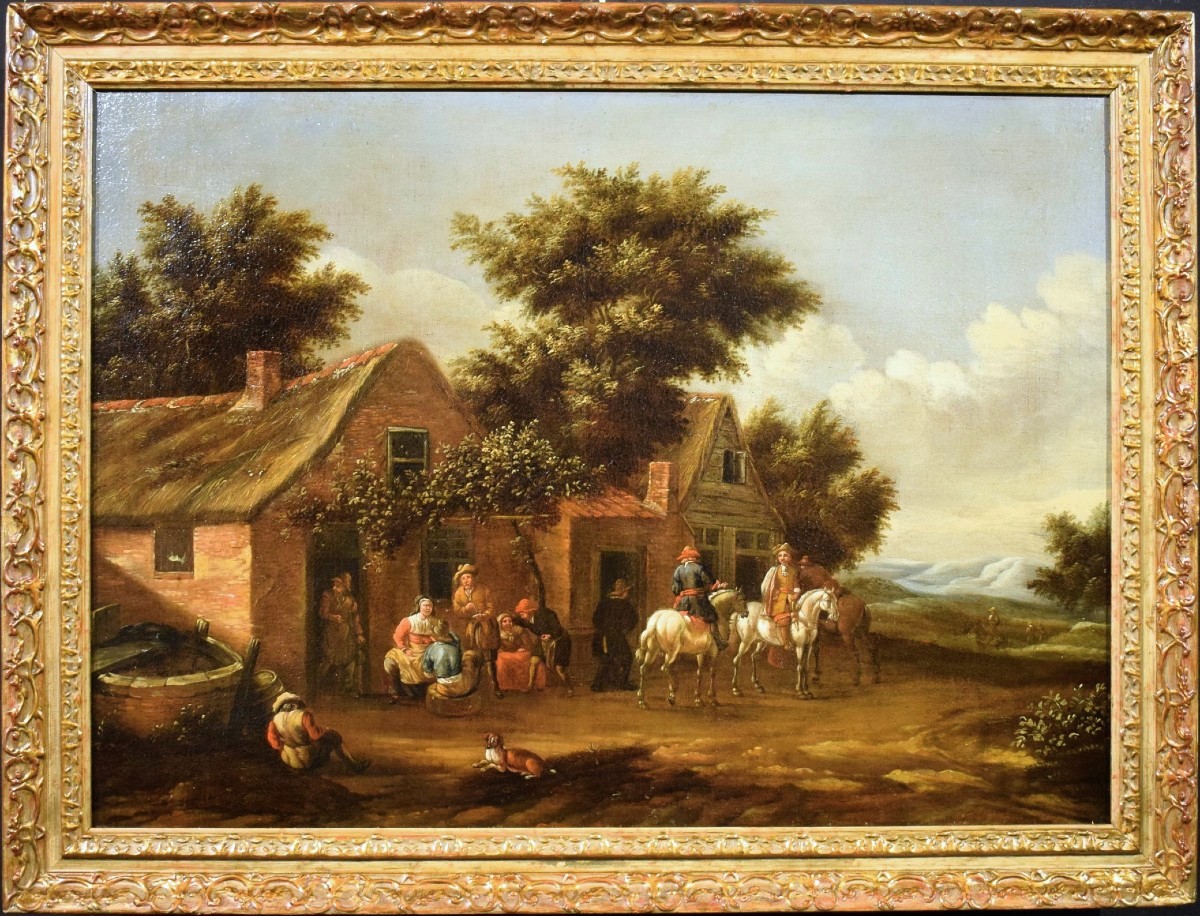 Nel cortile dell'osteria - David Teniers II, detto il Giovane (Anversa, 1610 – Bruxelles, 1690)