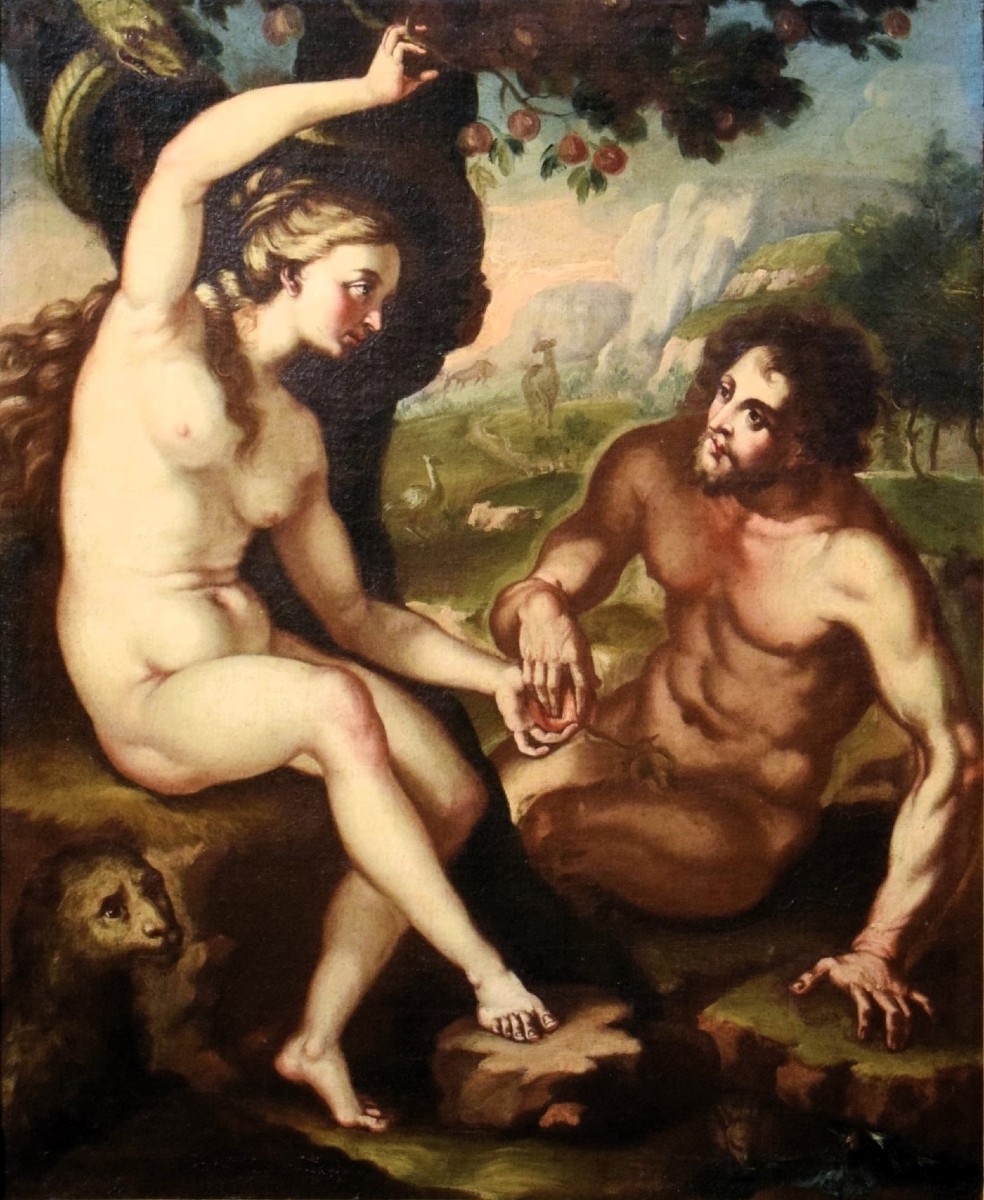 Adamo ed Eva  - Maestro Fiammingo  -  XVII secolo