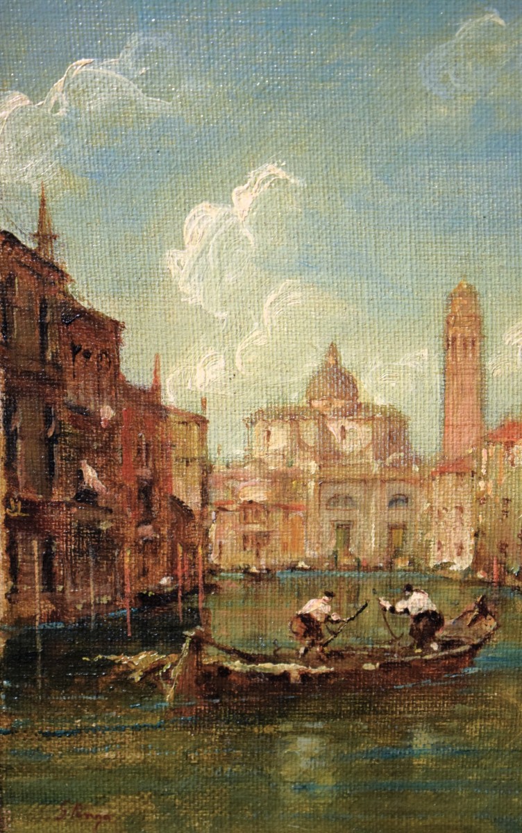 Coppia Vedute Veneziane - Giuseppe Ponga (Chioggia 1856 - Venezia 1925)-photo-4