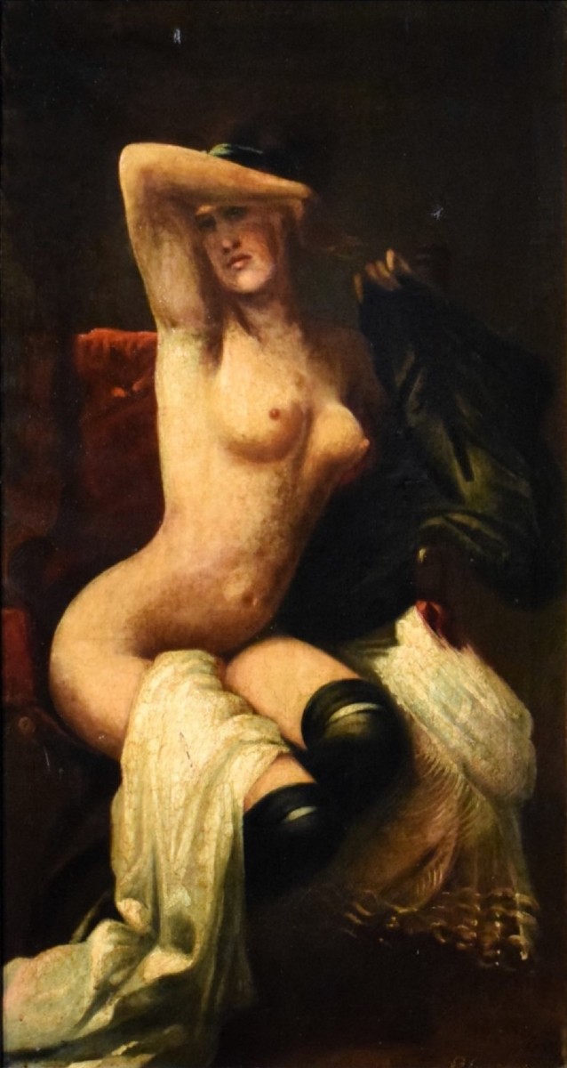 Nudo Femminile con calze nere-photo-2