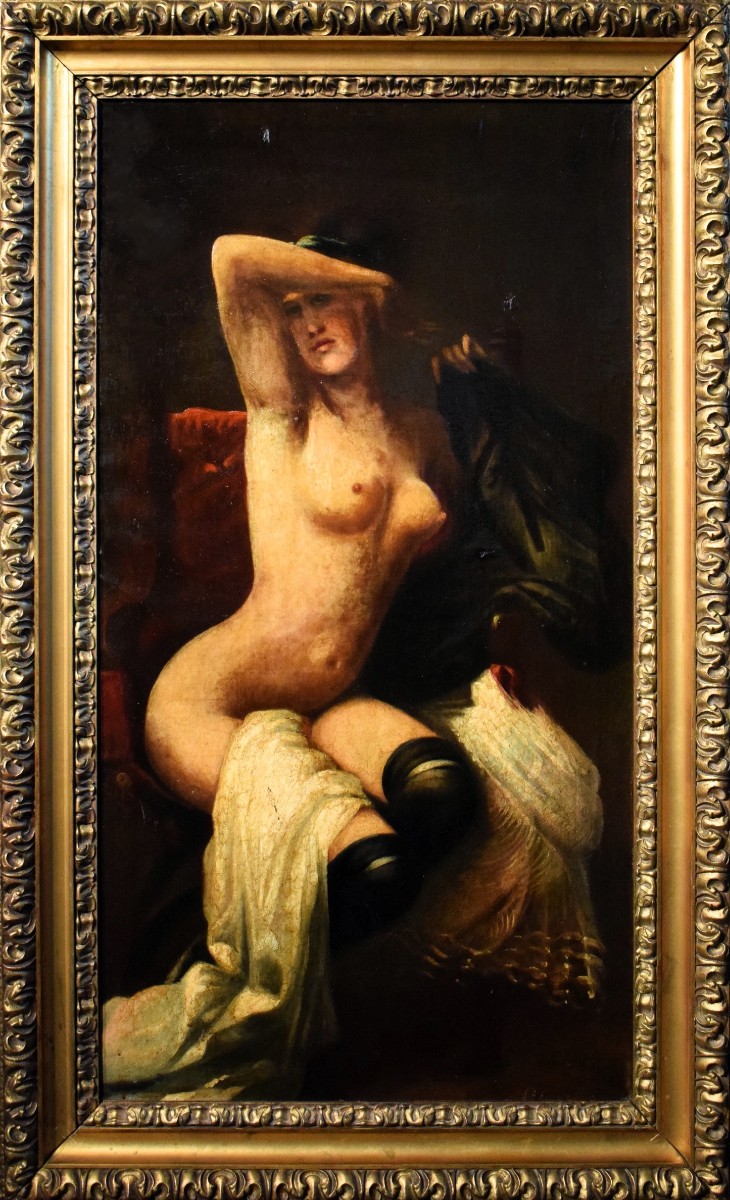 Nudo Femminile con calze nere