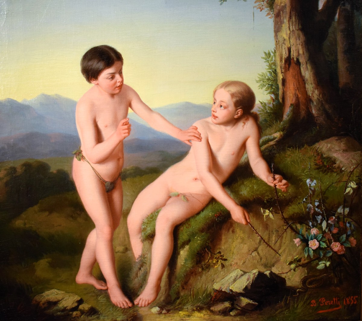 L'Innocenza e la Tentazione  Bernardino Peretti (Novara 1828 – 1889)-photo-3