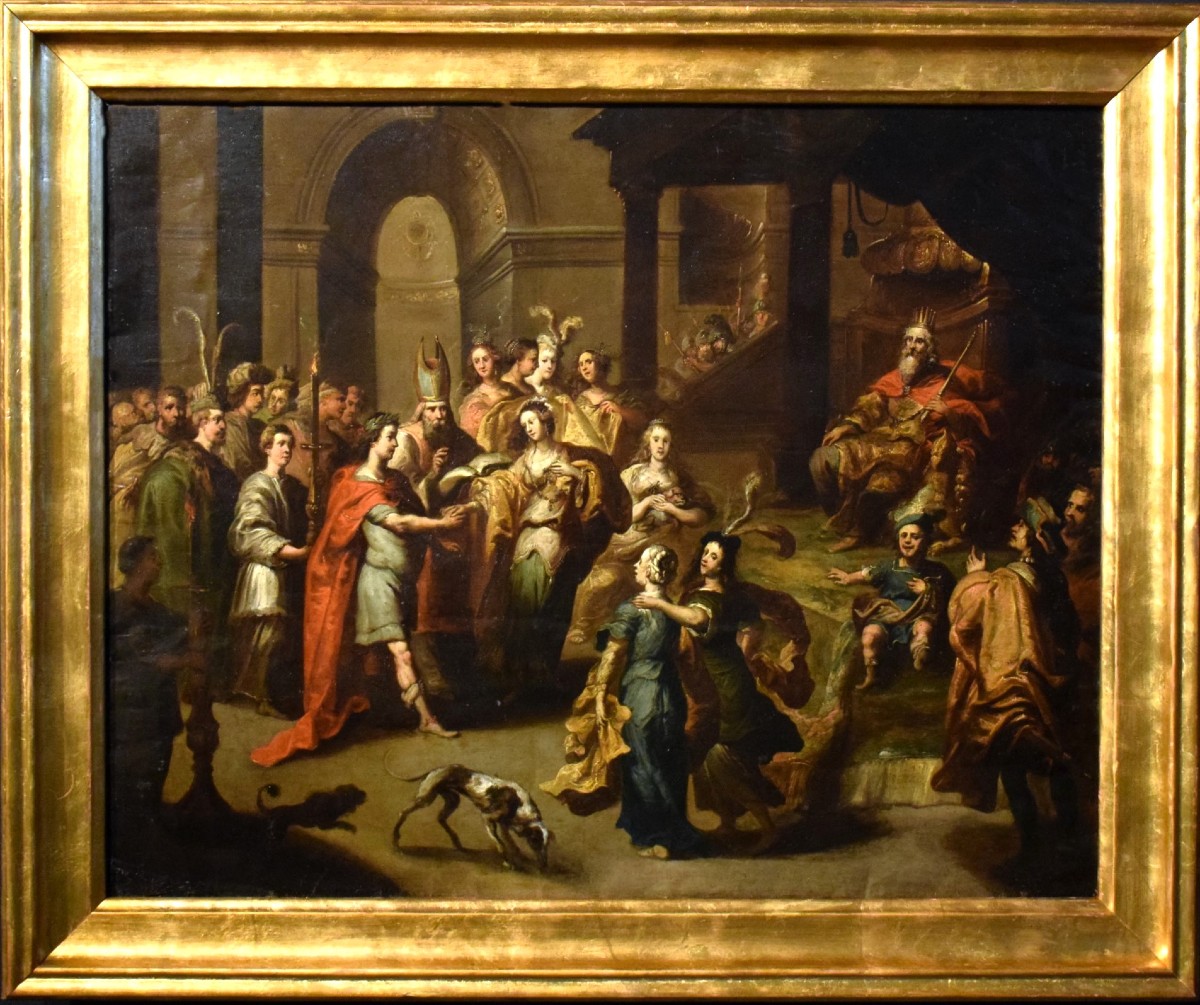Il Matrimonio di Davide ed Abigail -  Pauwels Casteels (Anversa, 1625 –1677)-photo-2