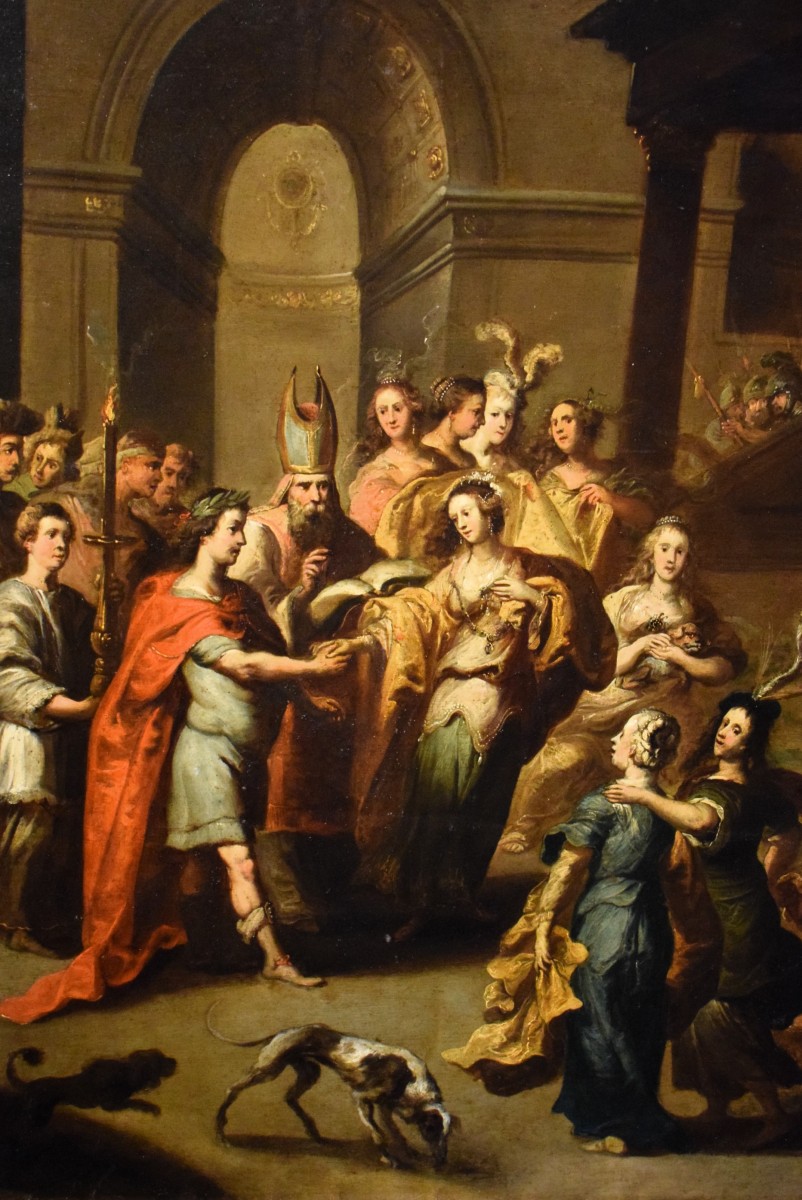 Il Matrimonio di Davide ed Abigail -  Pauwels Casteels (Anversa, 1625 –1677)-photo-3
