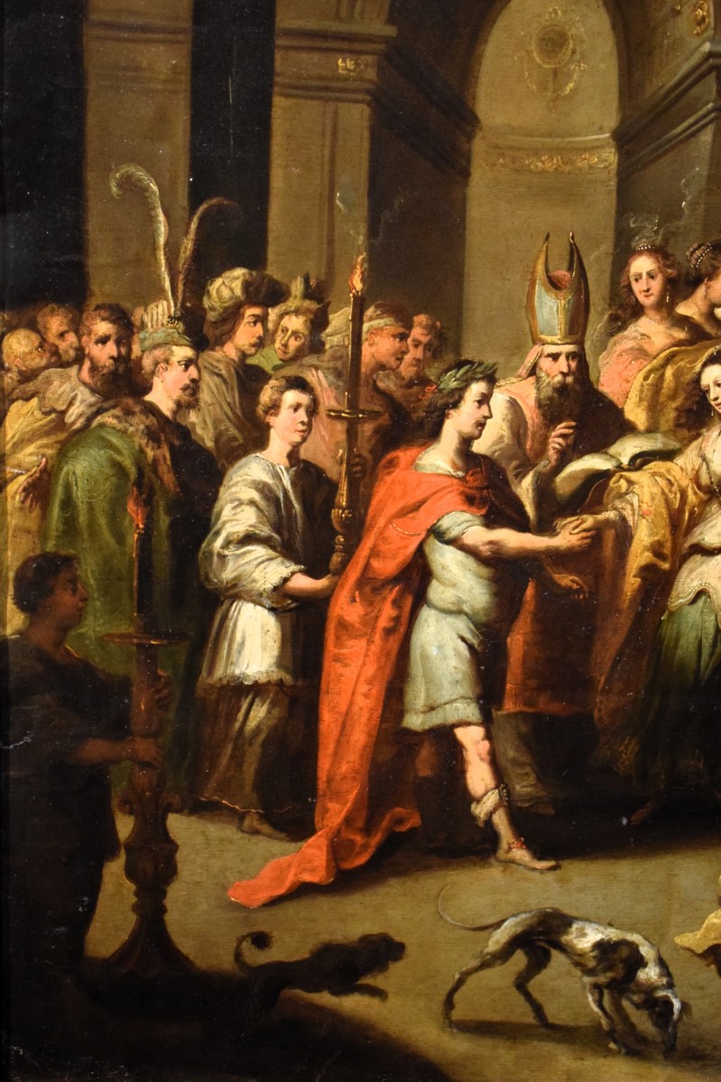 Il Matrimonio di Davide ed Abigail -  Pauwels Casteels (Anversa, 1625 –1677)-photo-4