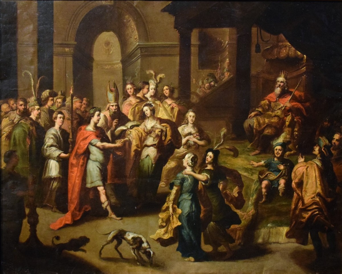 Il Matrimonio di Davide ed Abigail -  Pauwels Casteels (Anversa, 1625 –1677)