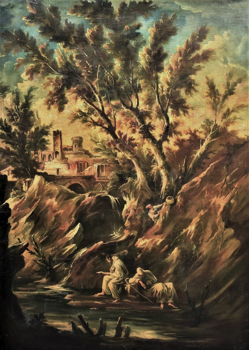 Paesaggio fantastico - Alessandro Magnasco (Genova 1667 - 1749) attribuito-photo-2