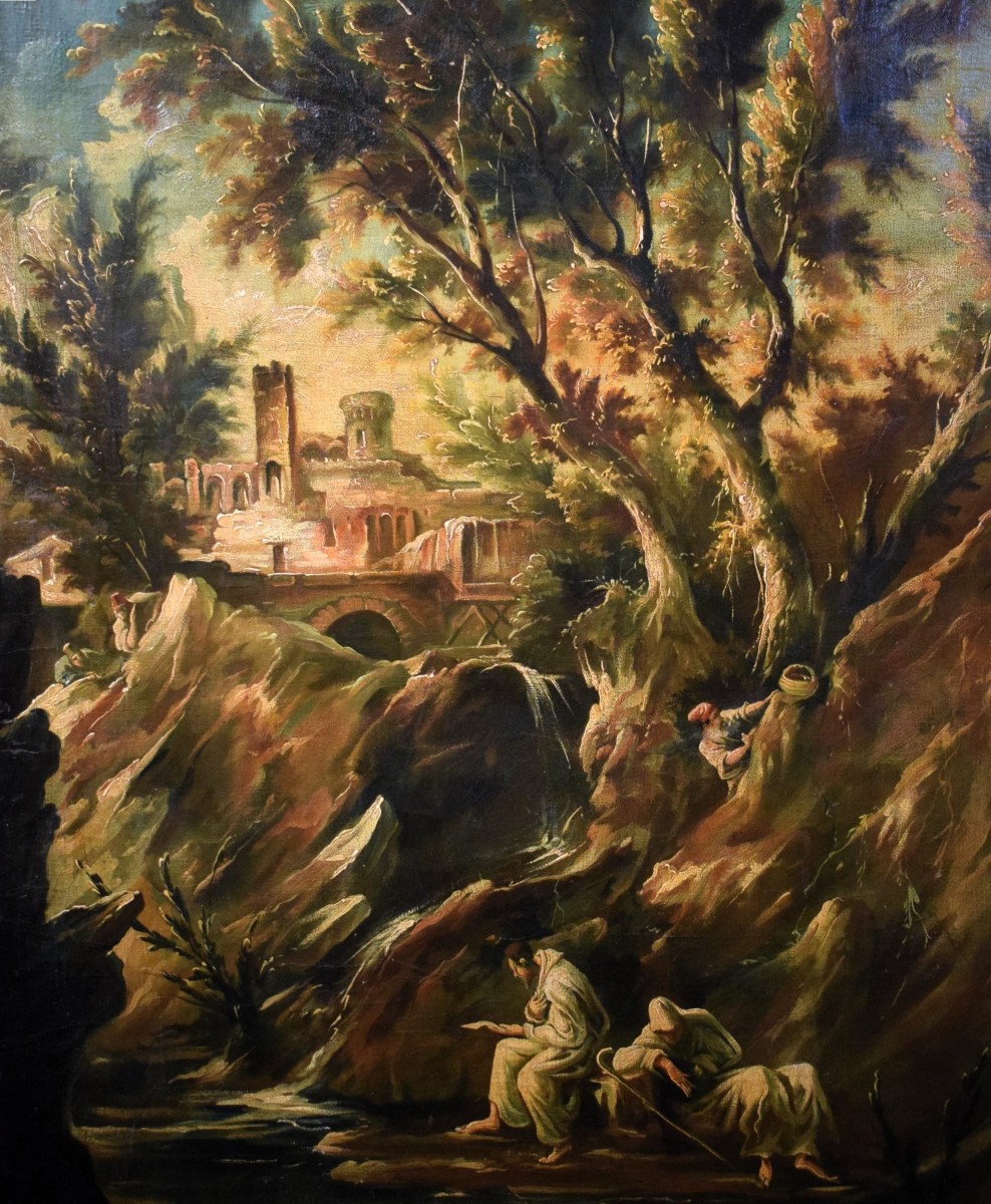 Paesaggio fantastico - Alessandro Magnasco (Genova 1667 - 1749) attribuito-photo-3
