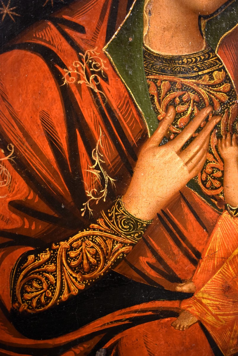 La Vergine col Bambino (Virgo Lactans)  - Icona Veneto-Cretese - Fine del XVI secolo-photo-4