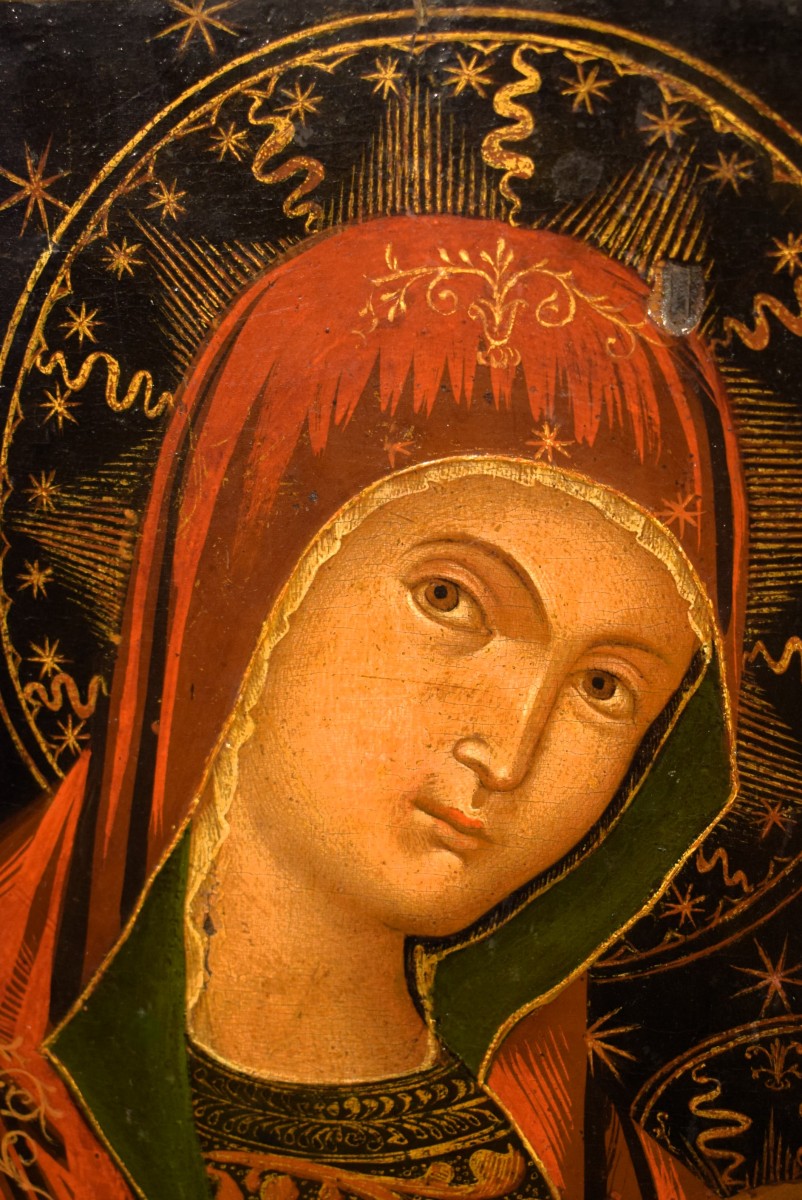 La Vergine col Bambino (Virgo Lactans)  - Icona Veneto-Cretese - Fine del XVI secolo-photo-3
