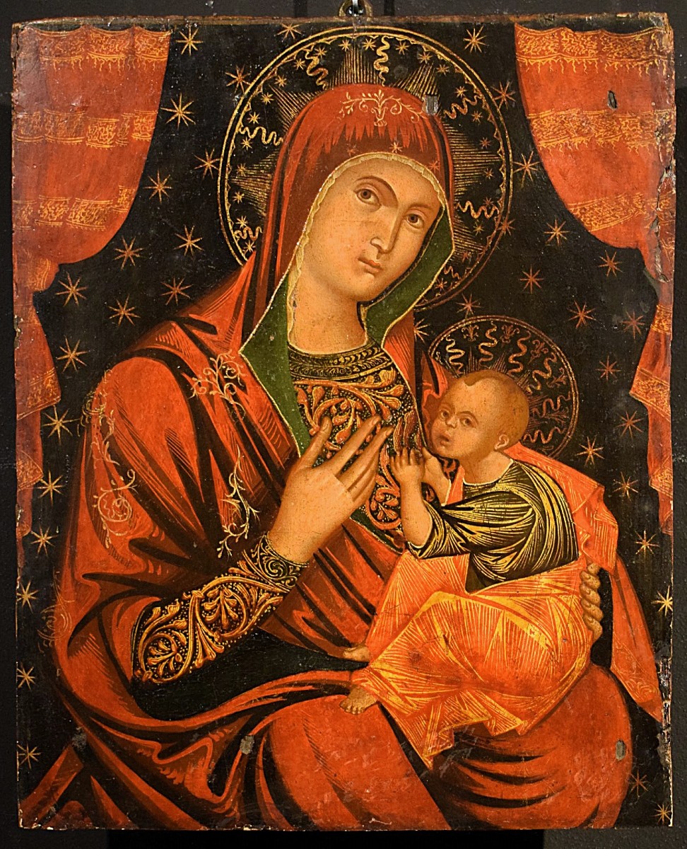 La Vergine col Bambino (Virgo Lactans)  - Icona Veneto-Cretese - Fine del XVI secolo