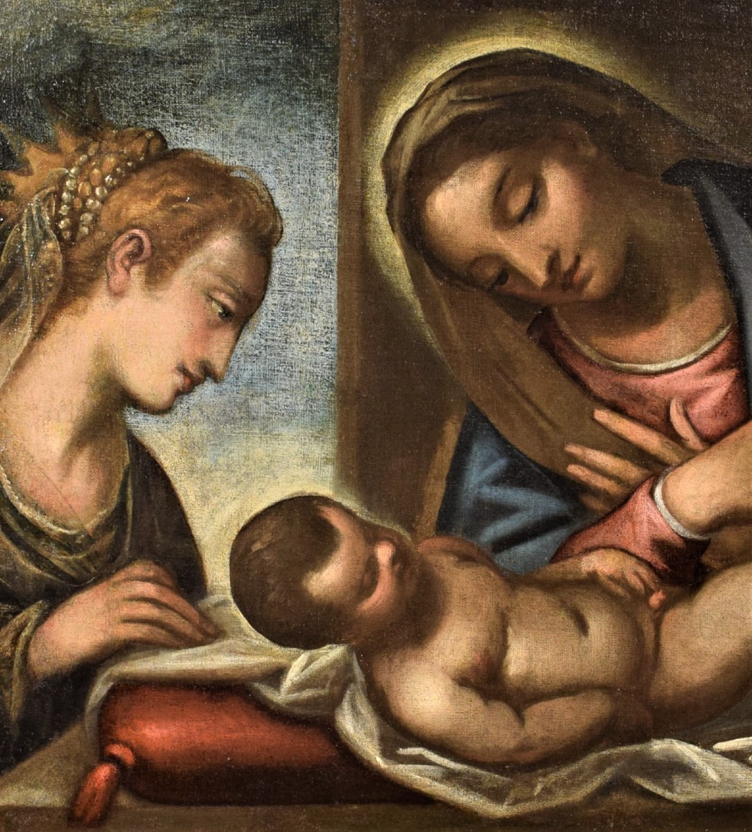 Sacra Famiglia con Santa Caterina - Luca Cambiaso  XVI° secolo  bottega-photo-3