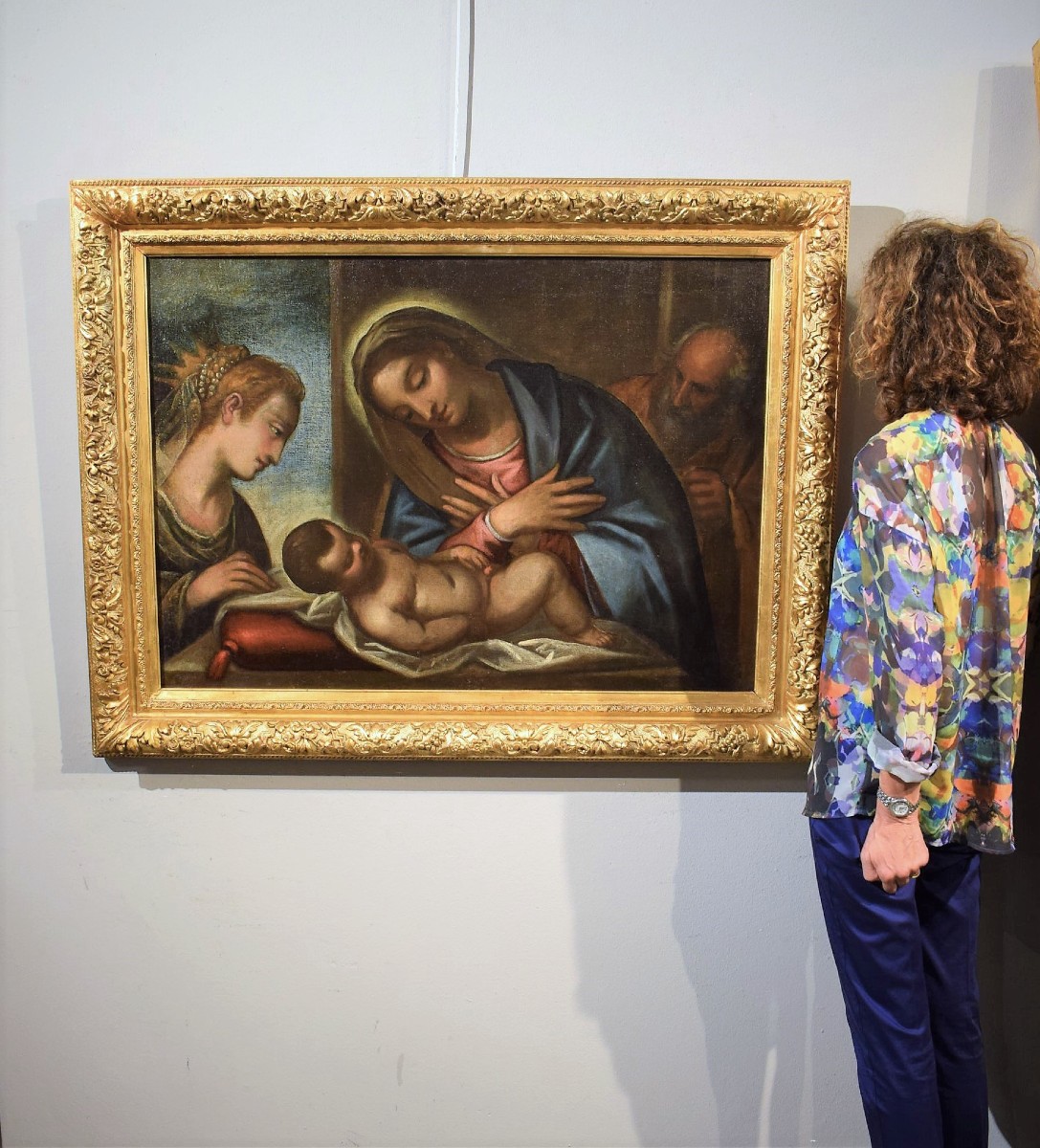 Sacra Famiglia con Santa Caterina - Luca Cambiaso  XVI° secolo  bottega-photo-6