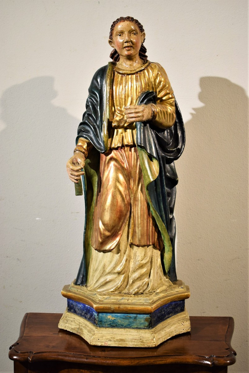 Santa Martire - scultura lignea policroma e dorata - XVII secolo-photo-3