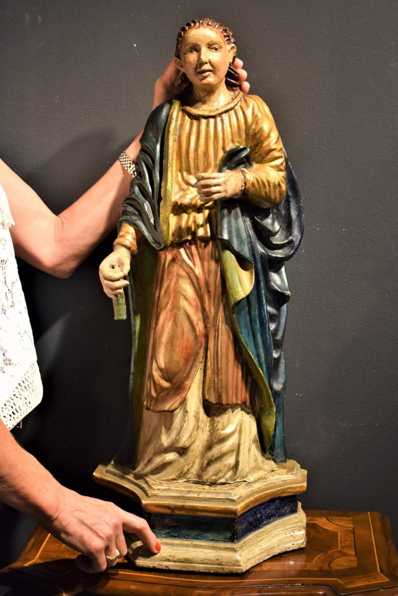 Santa Martire - scultura lignea policroma e dorata - XVII secolo-photo-7