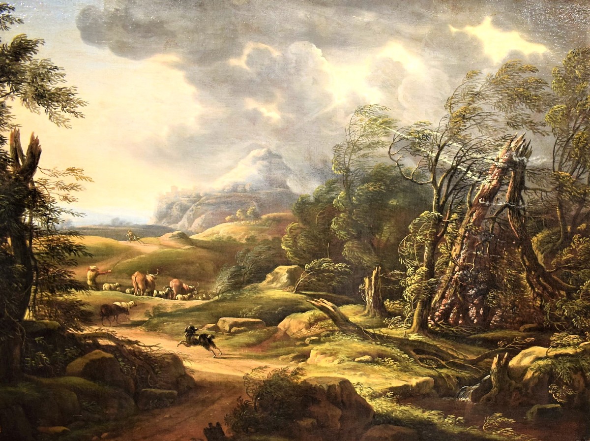 Paesaggio con pastore e armenti - Antonio Tavella (Milano 1668 - Genova 1738) -photo-2