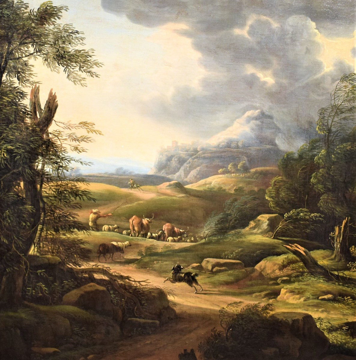 Paesaggio con pastore e armenti - Antonio Tavella (Milano 1668 - Genova 1738) -photo-3