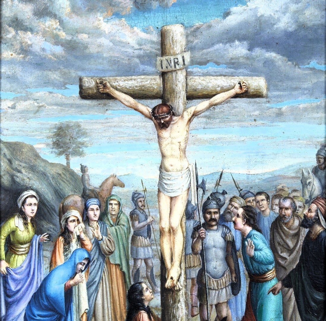 Crocifissione di Cristo - Olio su tavola - Francia, Limoges - Fine del '700-photo-3