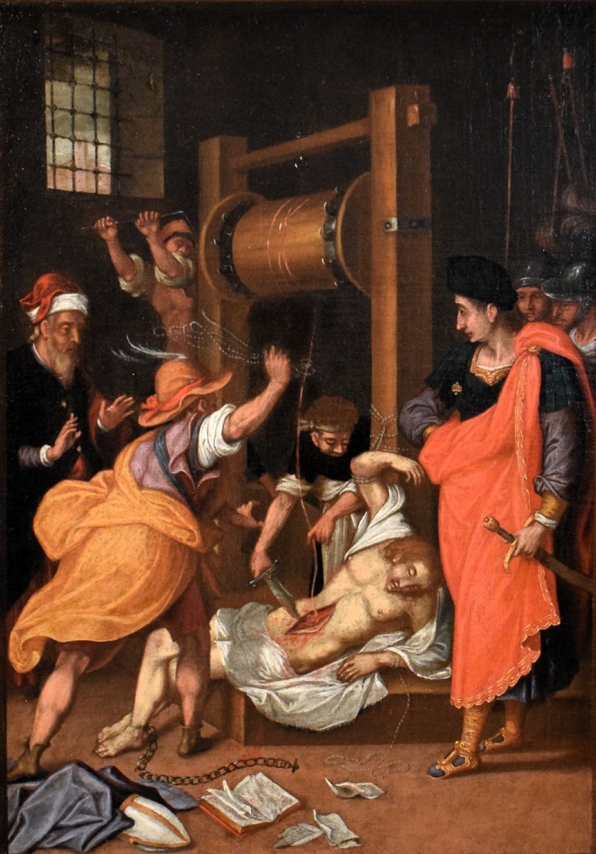 Il Martirio di S. Erasmo -  Maestro fiammingo di fine '600-photo-2