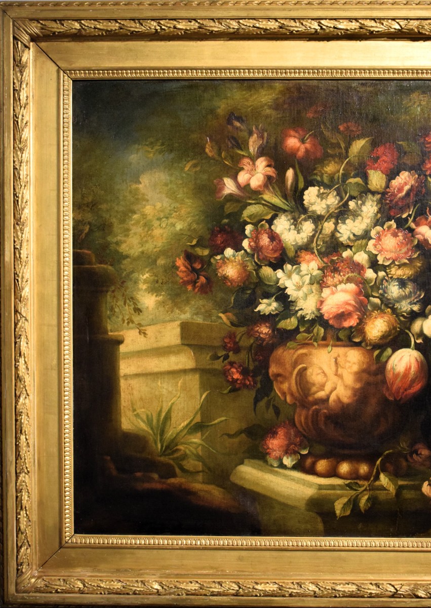 Natura morta di fiori in vaso mediceo - Scuola italiana del  XVIII secolo-photo-2