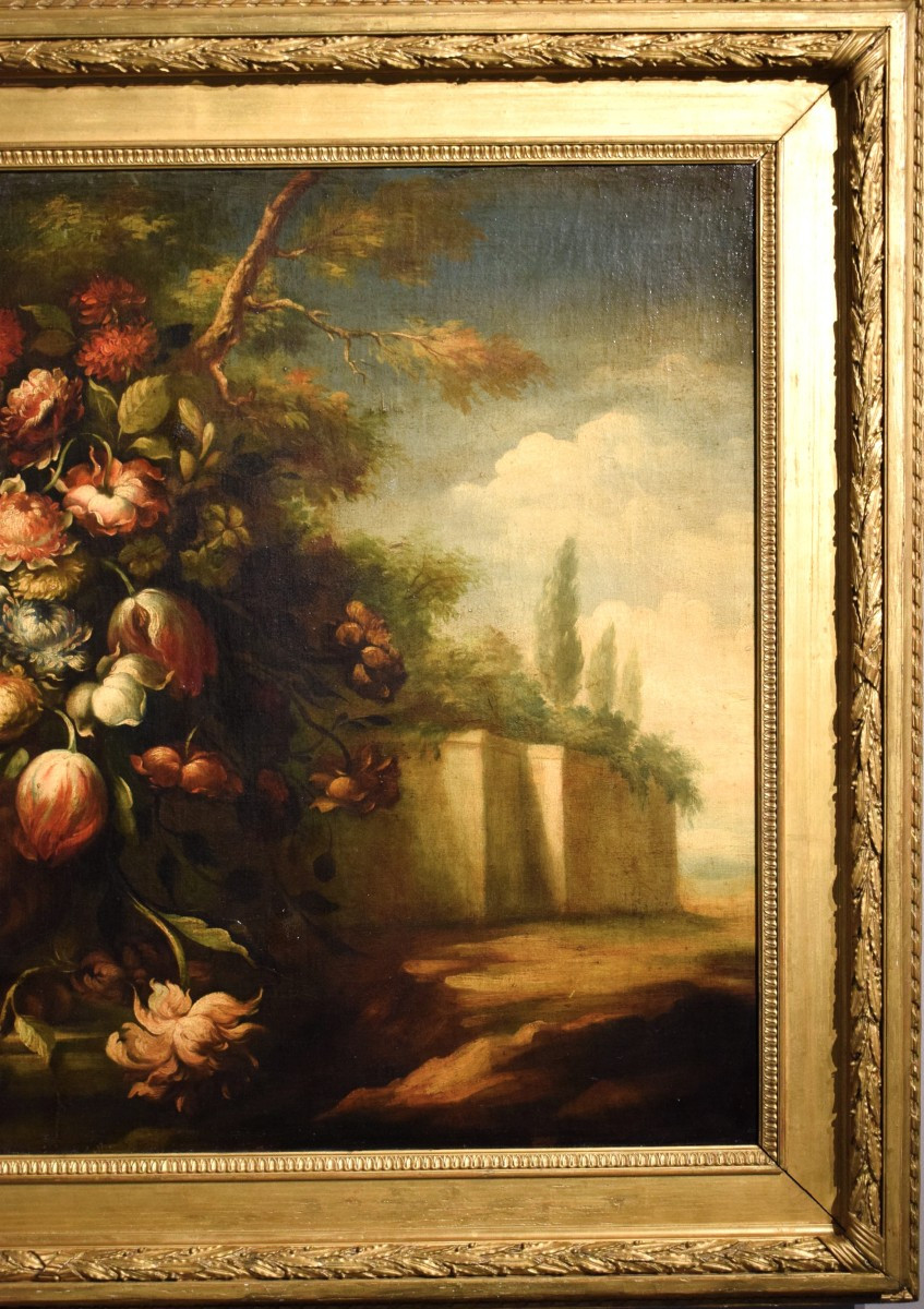 Natura morta di fiori in vaso mediceo - Scuola italiana del  XVIII secolo-photo-4