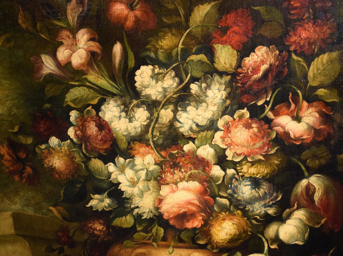 Natura morta di fiori in vaso mediceo - Scuola italiana del  XVIII secolo-photo-2