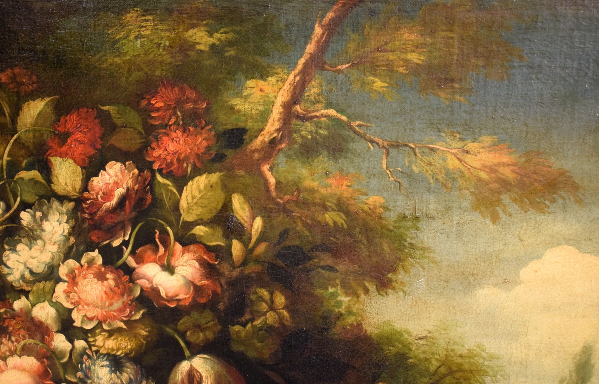 Natura morta di fiori in vaso mediceo - Scuola italiana del  XVIII secolo-photo-5