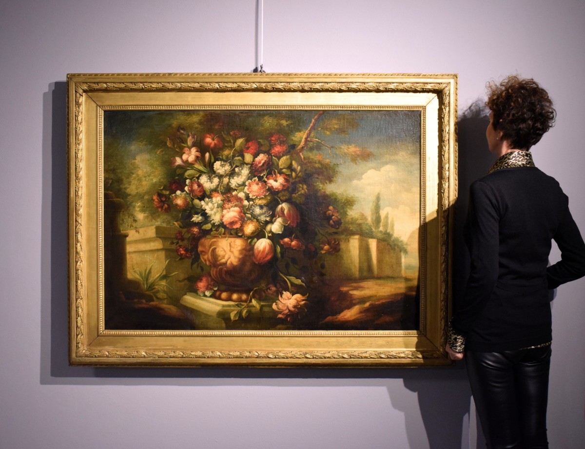 Natura morta di fiori in vaso mediceo - Scuola italiana del  XVIII secolo-photo-8