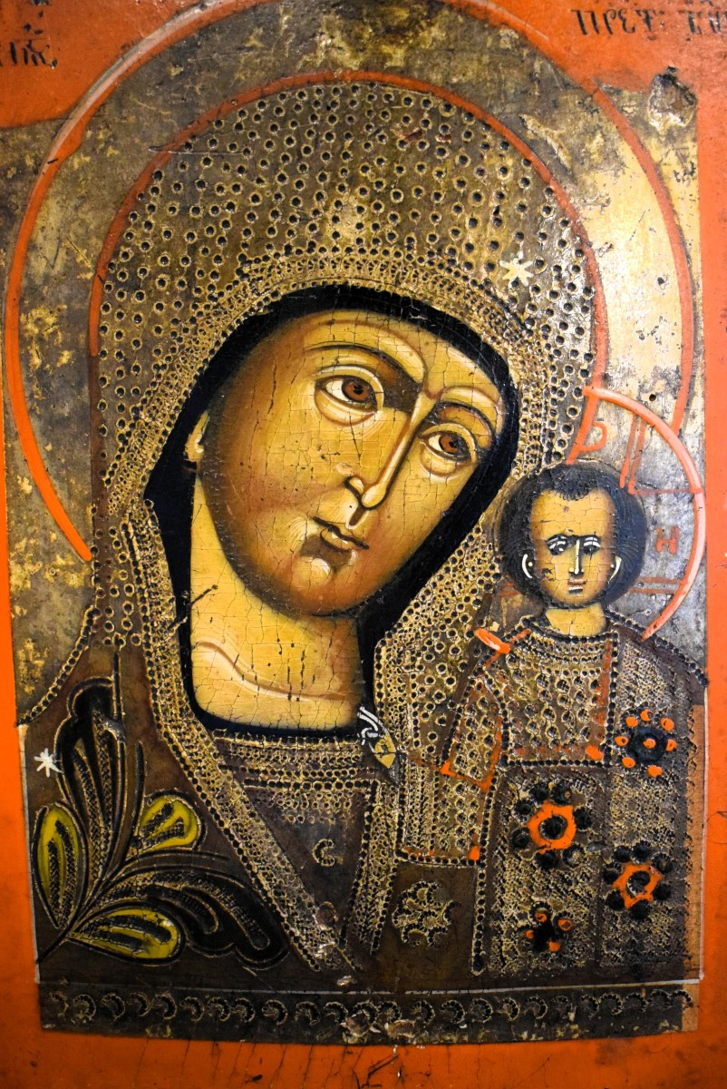 Madonna di Kazan - Antica Icona Russa - Metà del XVIII secolo-photo-2